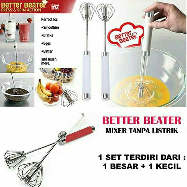 Better Beater Hand Mixer otomatis (Manual) harga 1 set isi 2pcs