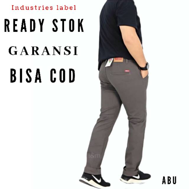  celana  panjang pria celana  chino  panjang cowok warna  grey  