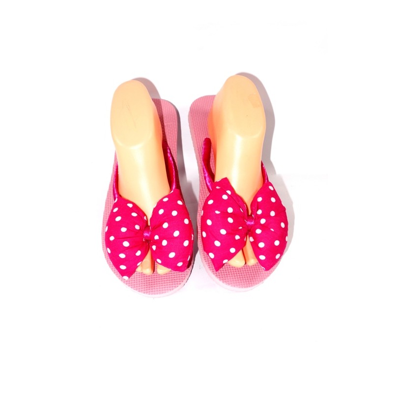 

Sendal Pita Motif Polkadot Pink