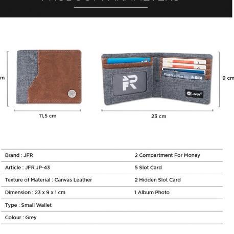 ☂ JFR Dompet Pria Kulit Kanvas Dompet Laki Laki Dompet Cowok Kulit Kanvas Keren Strand Series JP43 ♀