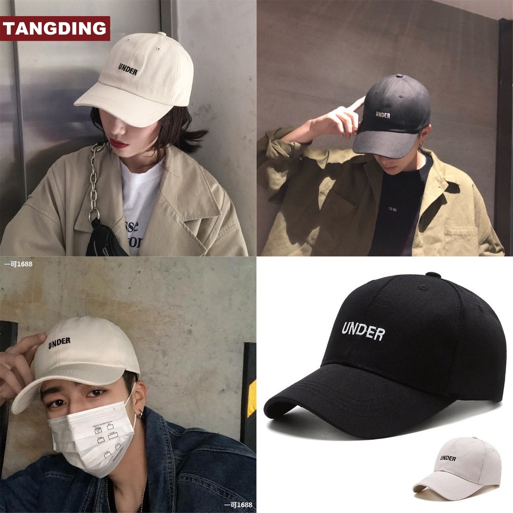 Topi Baseball Motif Bordir Bahan Katun Warna Hitam Putih Gaya Hip Hop Untuk Pasangan