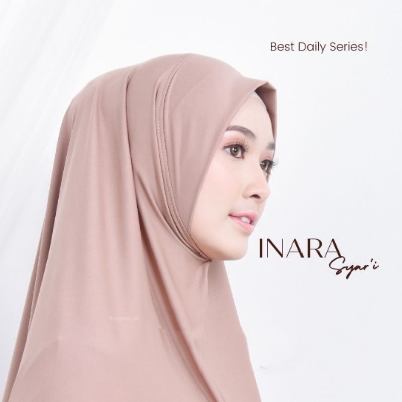 HIJAB KHIMAR JILBAB INARA SYAR'I NON PET JERSEY STELLA PREMIUM