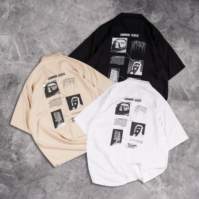 [N00494] Kemeja Distro Motif / Full Print Motif FREEDOM EXISTS