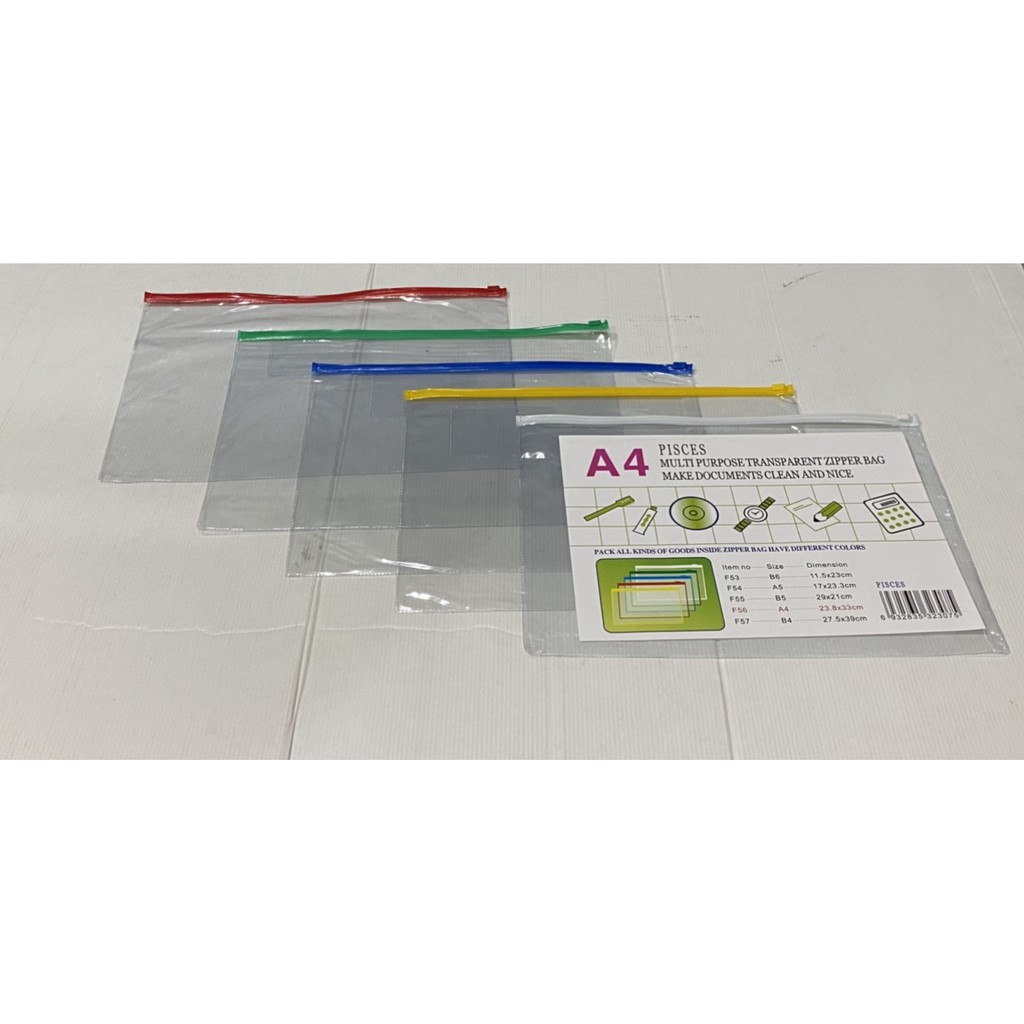 

Map Zipper A4 Transparent Pisces