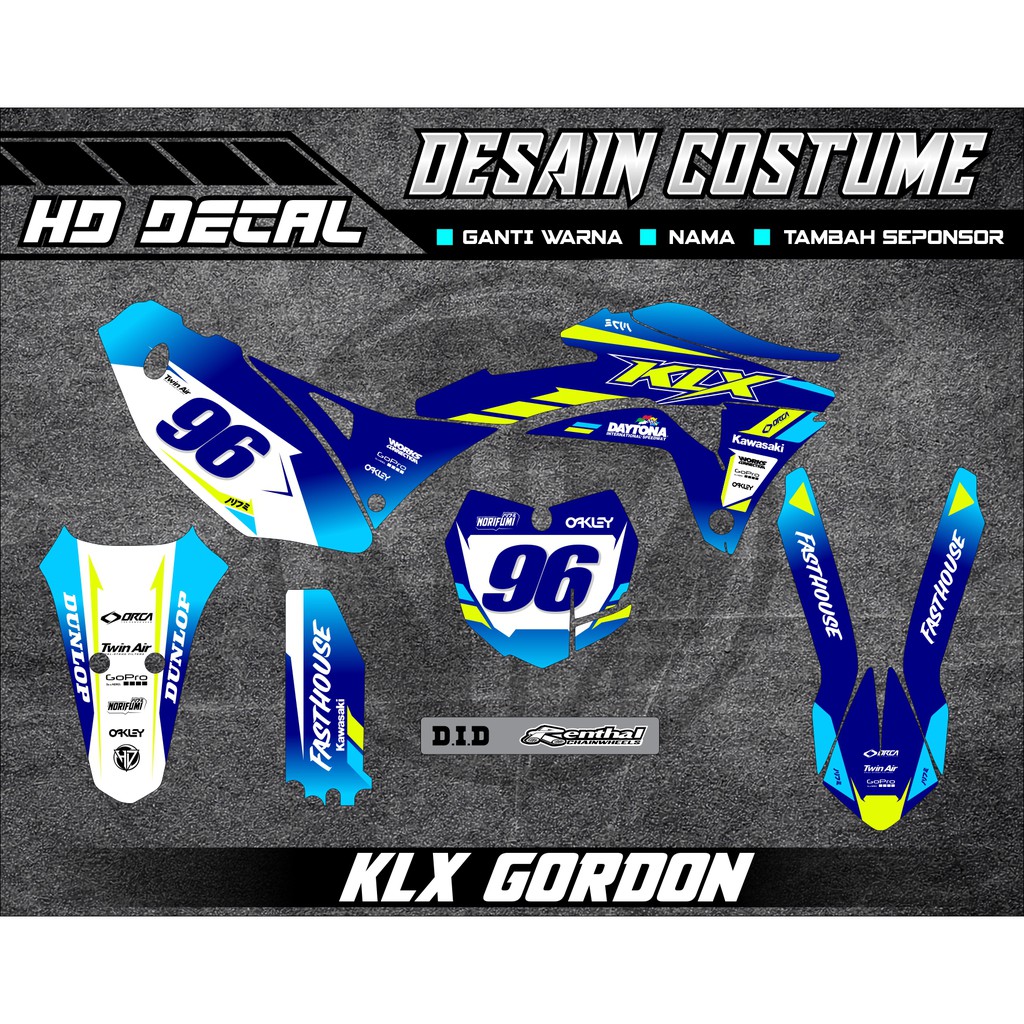 decal klx gordon biru kerenn desain costume