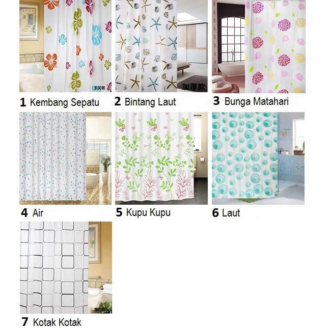 Tirai Kamar Mandi Bahan Tebal / Shower Curtain 180 x 180cm - NEOFELIS PR0153