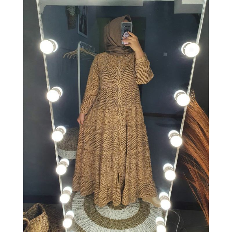 MARSYA GAMIS FULL CERUTY MOTIF MACAN LEOPARD OUTER