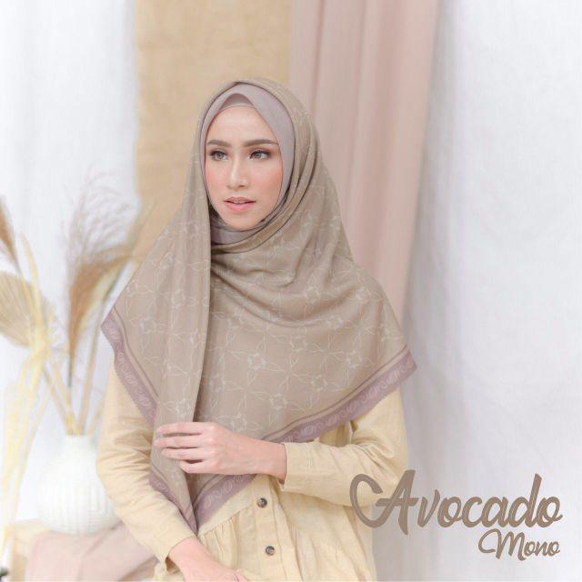 Mylady Hijab PREMIUM MONOGRAM EDITION denim vanilla latte avocado mustard mocha yakult black MONO-AVOCADO MONO