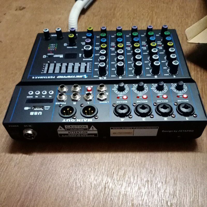 Mixer ZETAPRO PERTAMAX 6 Efek 99Dsp Bluetooth Soundcard Original