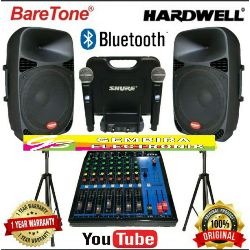 Paket Karaoke 15 inch outdoor Sound System mixer Hardwell Original