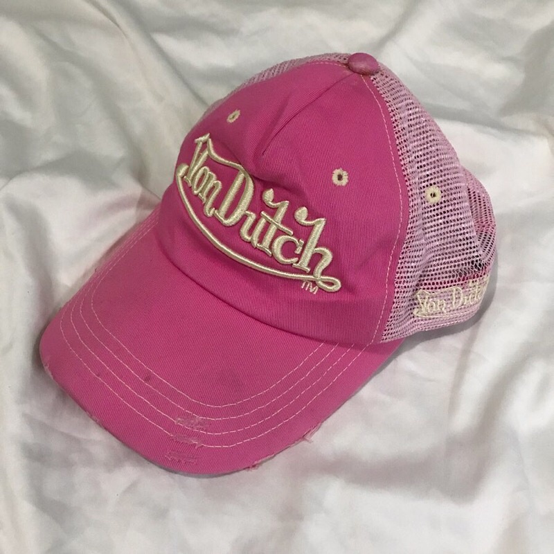 Topi Von Dutch original pink jaring trucker hat cap