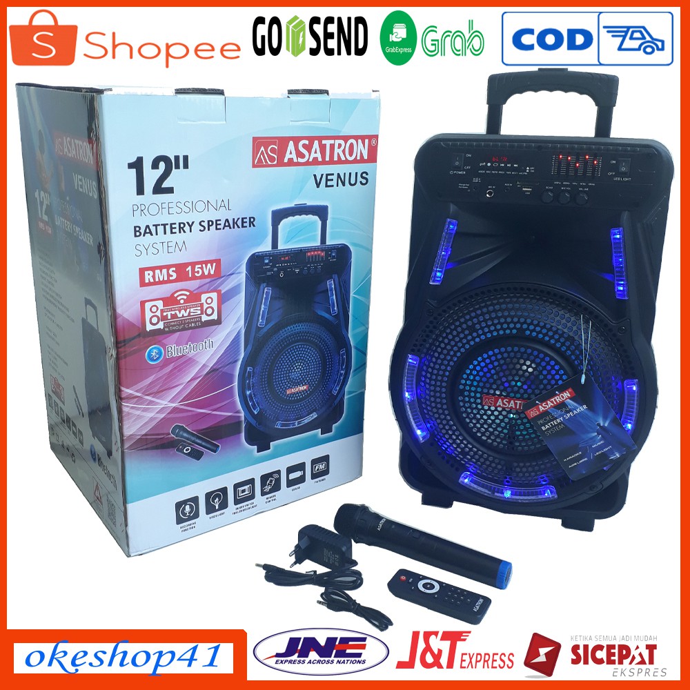 Speaker Active Bluetooth Portable Wireless Meeting Asatron Venus Ht 8880 Ukm 12inch Shopee Indonesia