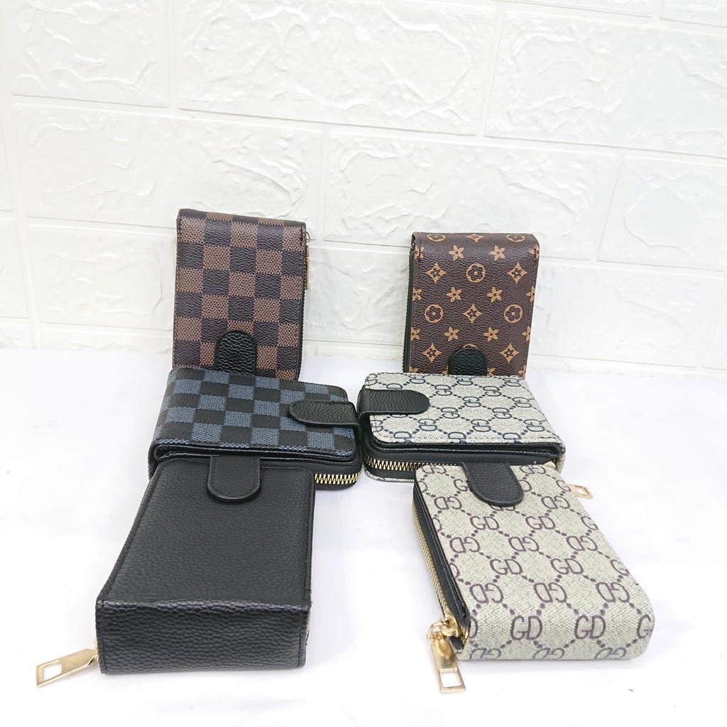 Dompet Kartu Wanita Kasual Motif Import Korea Style PU Dompet Kartu Multifungsi Card Holder Azgalery D60