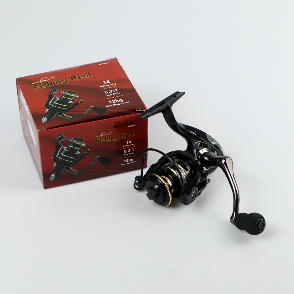 Metal Reel Pancing Spinning Fishing Reel 5.2:1 - NX2000 - 7RTHAGBK Black