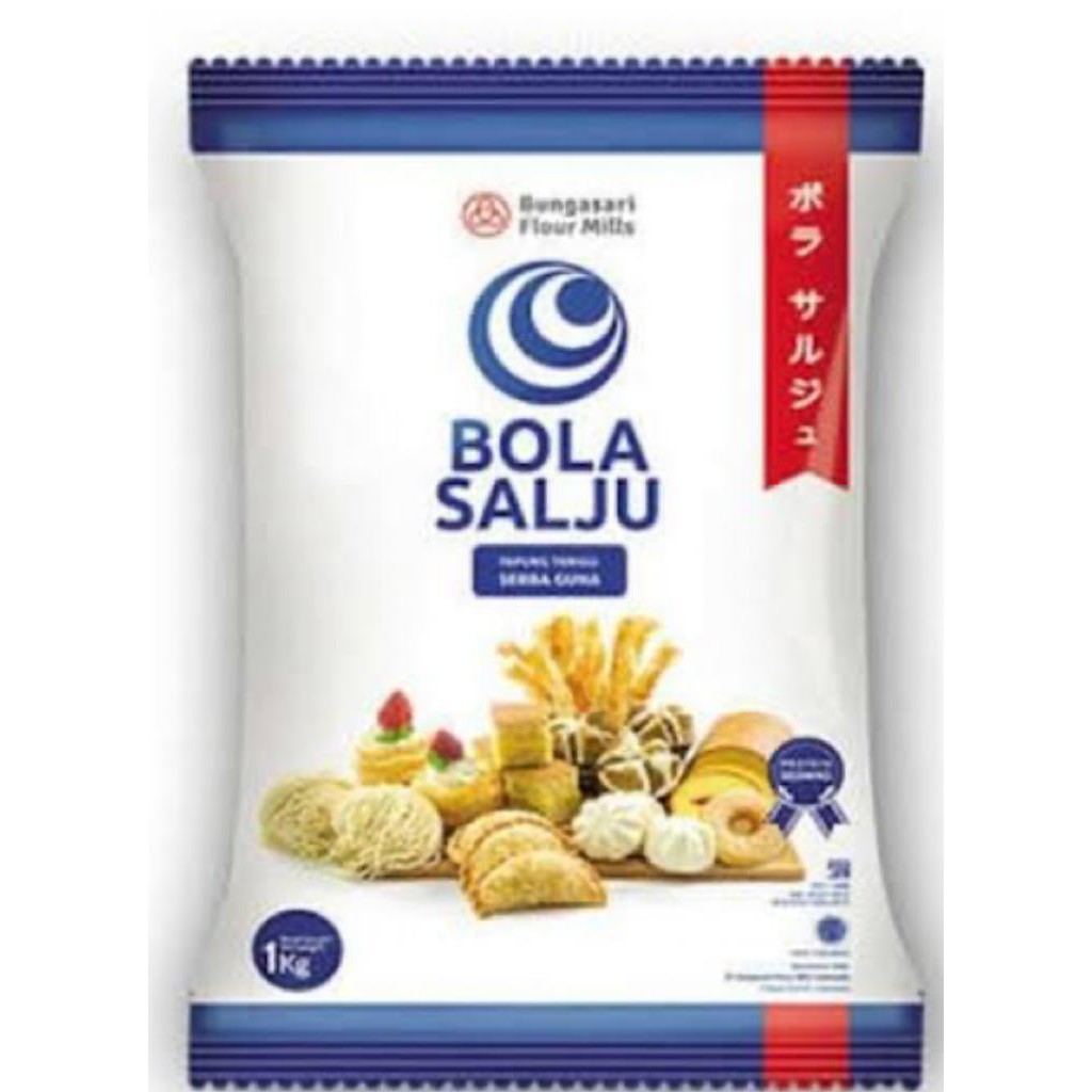 Tepung Terigu Protein SEDANG BOLA SALJU 1Kg PREMIUM Tepung Terigu Protein SEDANG BOLA SALJU 1Kg PREMIUM