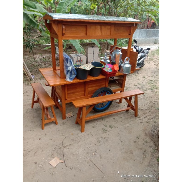 gerobak angkringan kayu jati