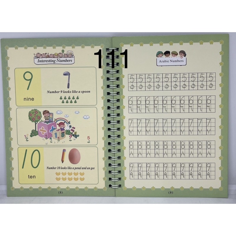 

D3W! 1 Set 2 Buku Magic Pratice Book Hijaiyah & Arabic Numbers Buku Belajar Menulis Buku Magic 3D