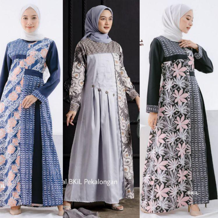 Gamis Batik Kombinasi Untuk Kerja / 10 Rekomendasi Baju Batik Kombinasi