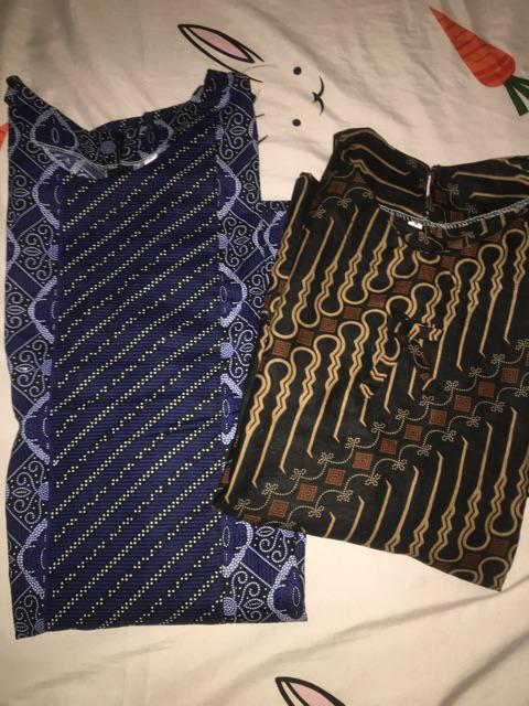 Atasan Batik Tunik Sogan Coklat M L Xl