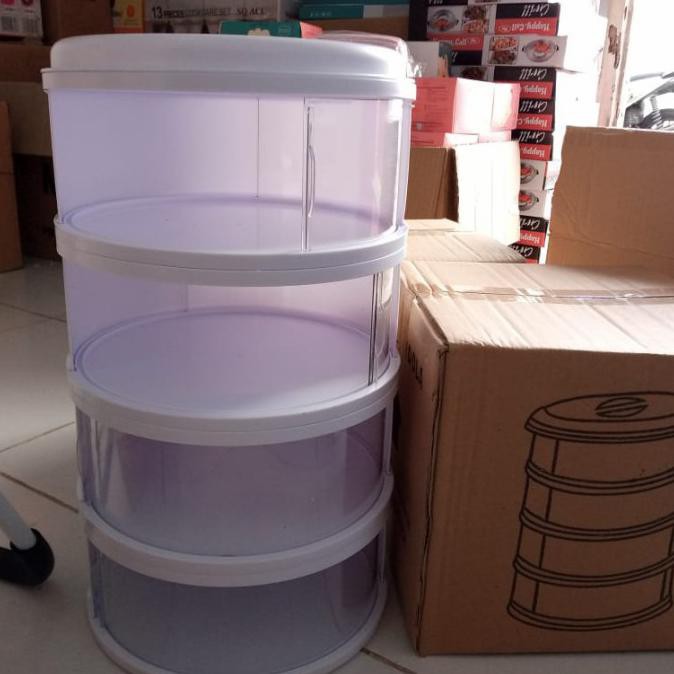 tudung saji food cover 4 susun warna putih