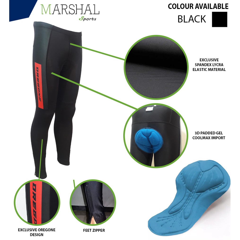 Celana Sepeda Panjang Oregone Roadbike MTB Padding Gel Premium Lycra