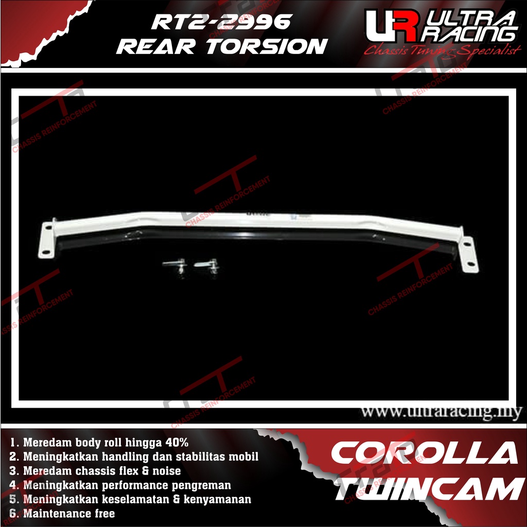 Aksesoris Stabiliser ULTRA RACING Safety Bar - Rear Torsion Bar 2 Points - Toyota Corolla AE92 Twinc