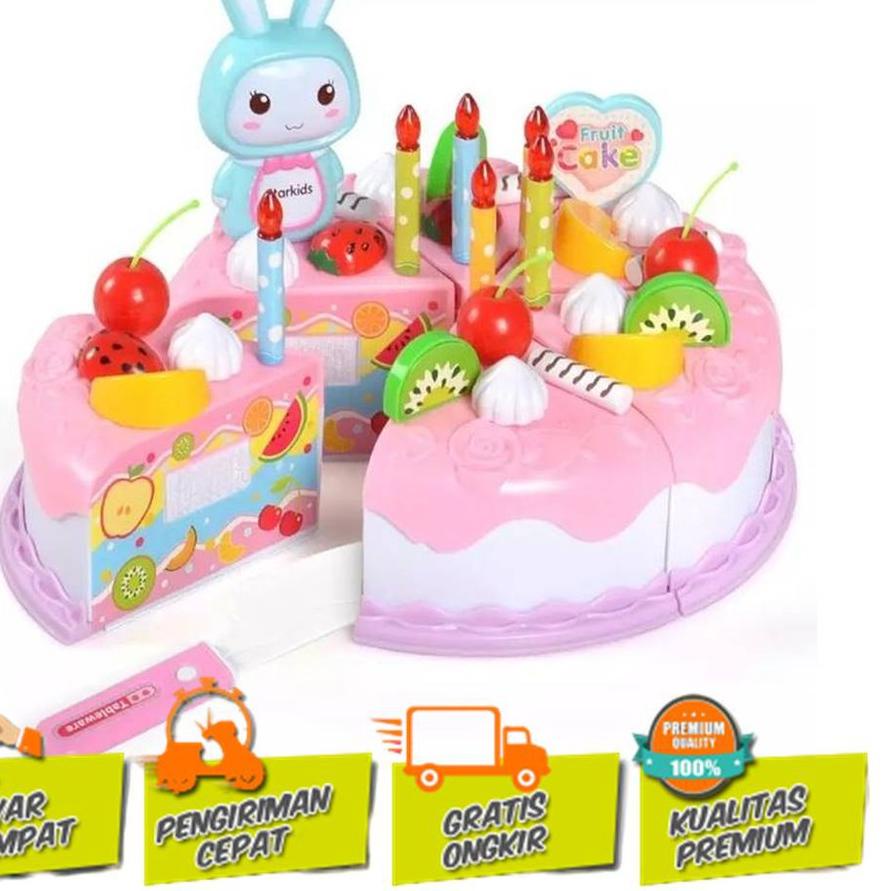Best - Mainan Anak Perempuan Laki Laki Kue Ulang Tahun Fruit Cake 37Pcs Edukasi Karakter Bayi SAW003