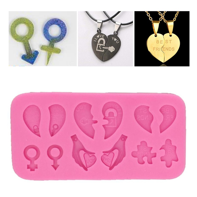 SIY  DIY Crafts Jewelry Casting Tool Love Heart Shape Keychain Epoxy Resin Mold Earrings Pendant Silicone Mould