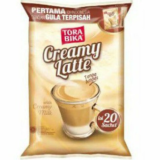 

Tora Bika CREAMY LATTE kopi torabika coffee with creamy milk ( 20 sachets x 25gr ) 500gr.
