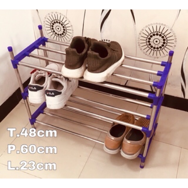  rak  sepatu  3 susun  stainless  chrome plated Shopee Indonesia