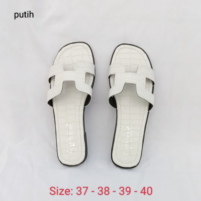 sandal teplek wanita kekinian/sendal selop wanita remaja terbaru bahan croco ermes/sandal rumah/cod