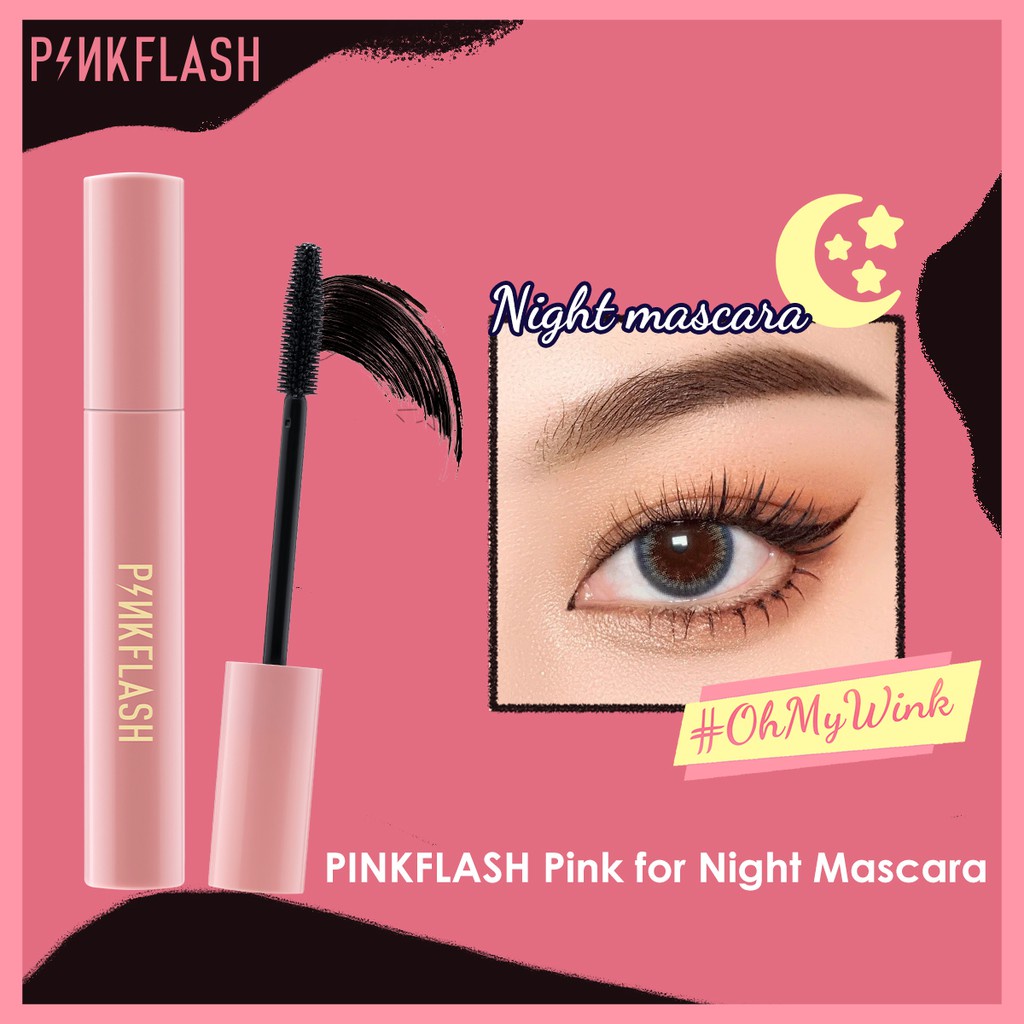 Pinkflash Oilproof Curl Mascara Long Volume / Lenghtening Waterproof Micro Brush Mascara Waterproof Original BPOM