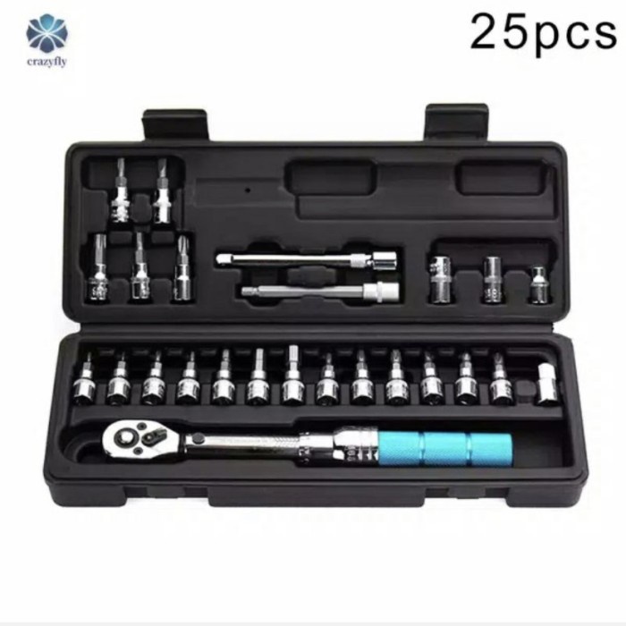 Kunci Torsi 25 pcs Torque wrench Tool set carbon Alloy Bike tool