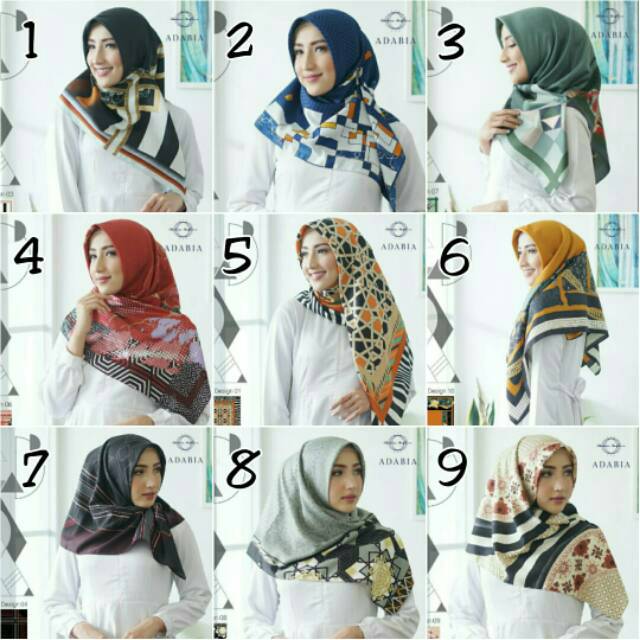 SEGIEMPAT SALVIA ABSTRAK. JILBAB ADABIA. SEGI4 TWILL MOTIF. HIJAB SEGI4 SQUARE