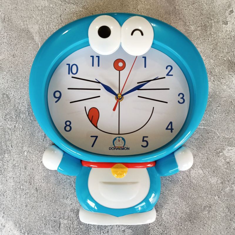 Jam Dinding Doraemon Full Karakter Kartun Doraemon Mesin Sweep Free Baterai
