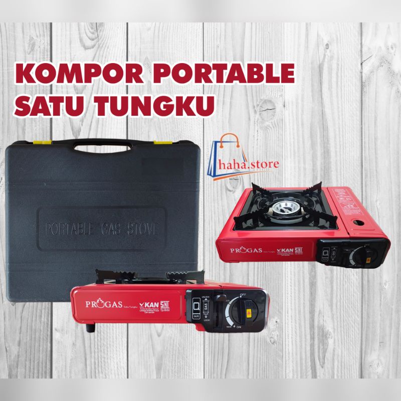 Kompor Portable Progas 2in1 - Kompor 1 Tungku Progas - Kompor Progas - Kompor Portable 2in1 - Kompor Portabel - Kompor Gas