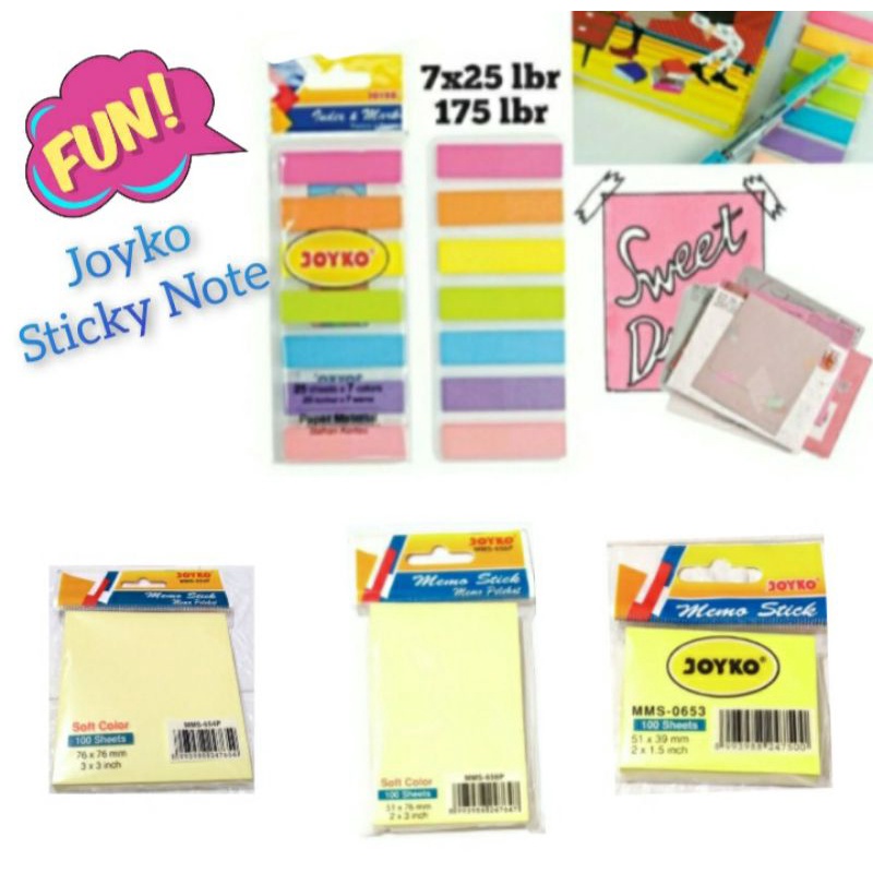 

Set Sticky Note Kertas Penanda Buku Memo Isi 100 Lembar