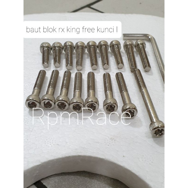 BAUT Blok Mesin yamaha RX king POSH isi 17 Crome Chrome Free Kunci L