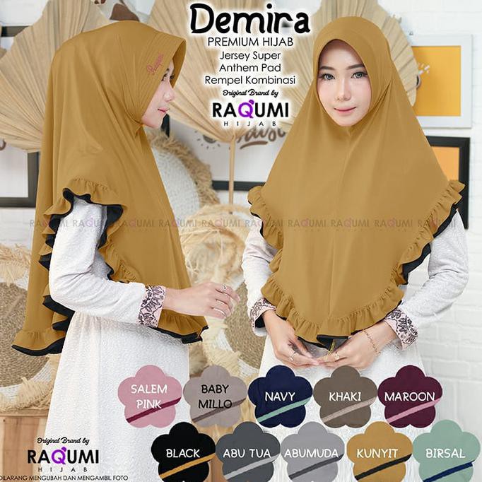 JILBAB DAMERA JERSEY ORI RAQUMI HIJAB TERBARU AGUSTUS