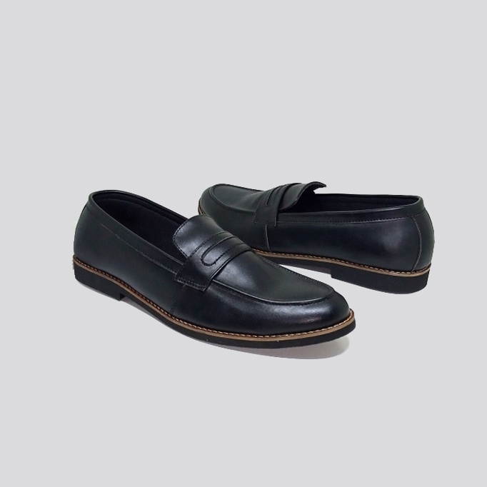 LOAFERS BIG SIZE | Sepatu Pantofel Pria Ukuran Besar Jumbo |Kulit Hitam| Sapatu Formal Casual Sekolah Kuliah Kerja Kantor