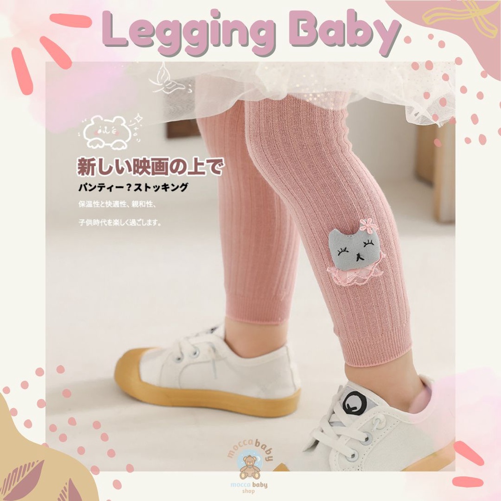 MBSS - LEGGING MAOMAO Legging buka kaki bayi / anak import motif warna polos