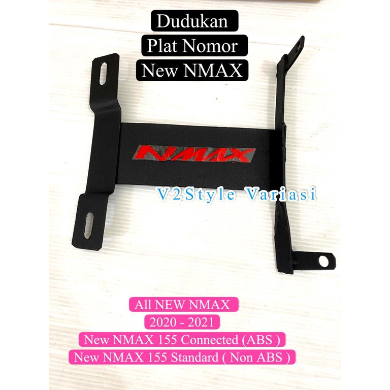 Breket Dudukan Plat Nomor All New Nmax 2020 2021 YAMAHA NMAX 155 BARU BESI HITAM 2MM