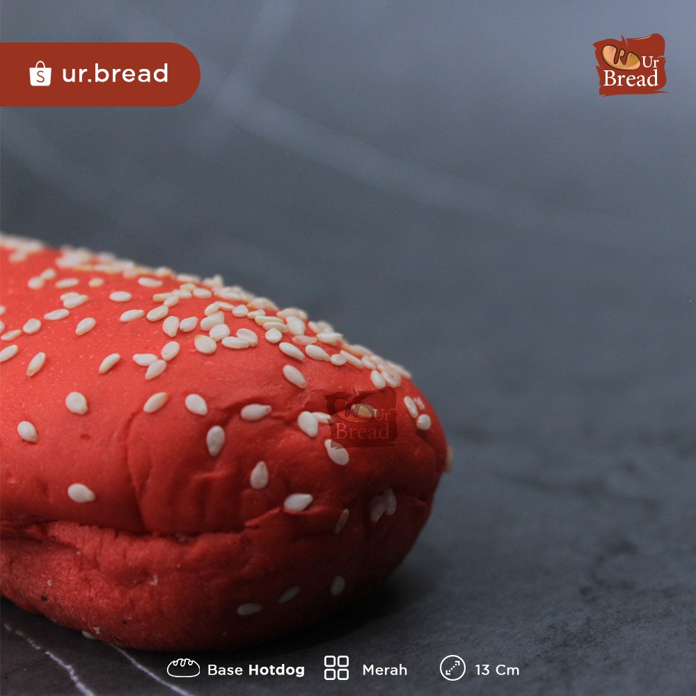 Roti Hotdog Merah 13cm | Base Hotdog (Long Burger) 13cm Red