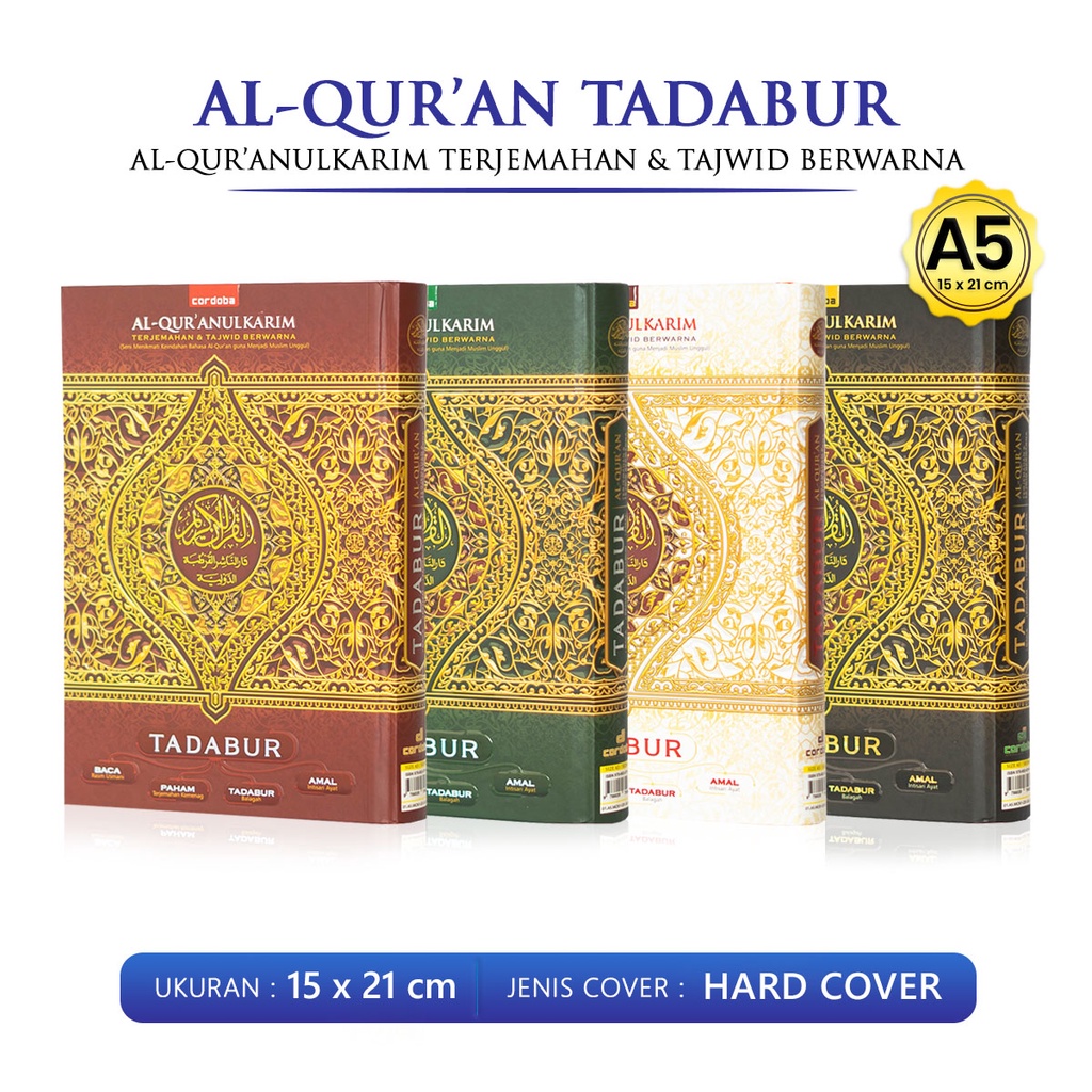 Al Quran Terjemah Tajwid Tadabur Ukuran A5 Alquran Kecil Tajwid Warna Quran Hafalan Perkata Cordoba