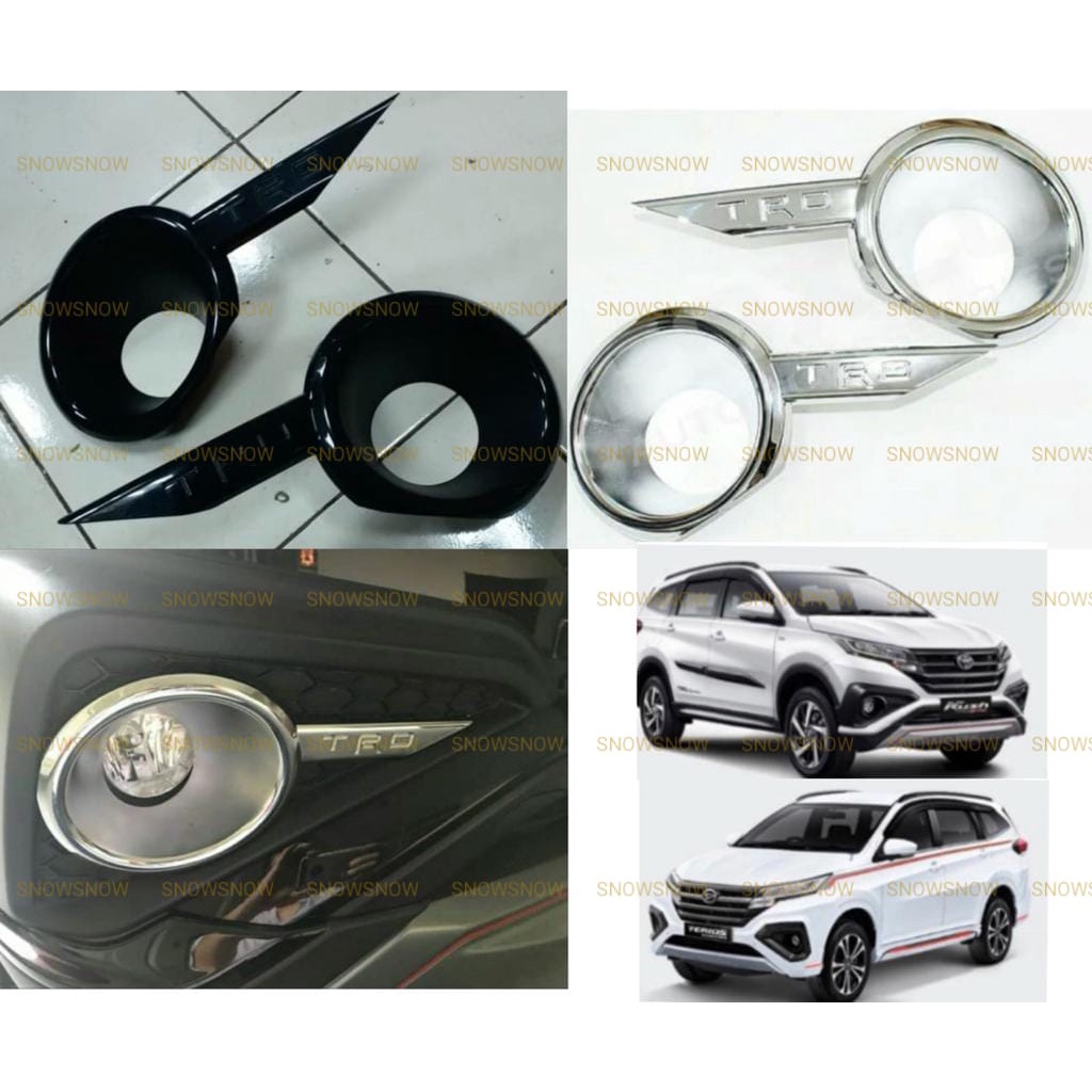 Foglamp Ring Fog Lamp Cover All New Rush Terios 2018 2022 UP TRD Hitam Chrome