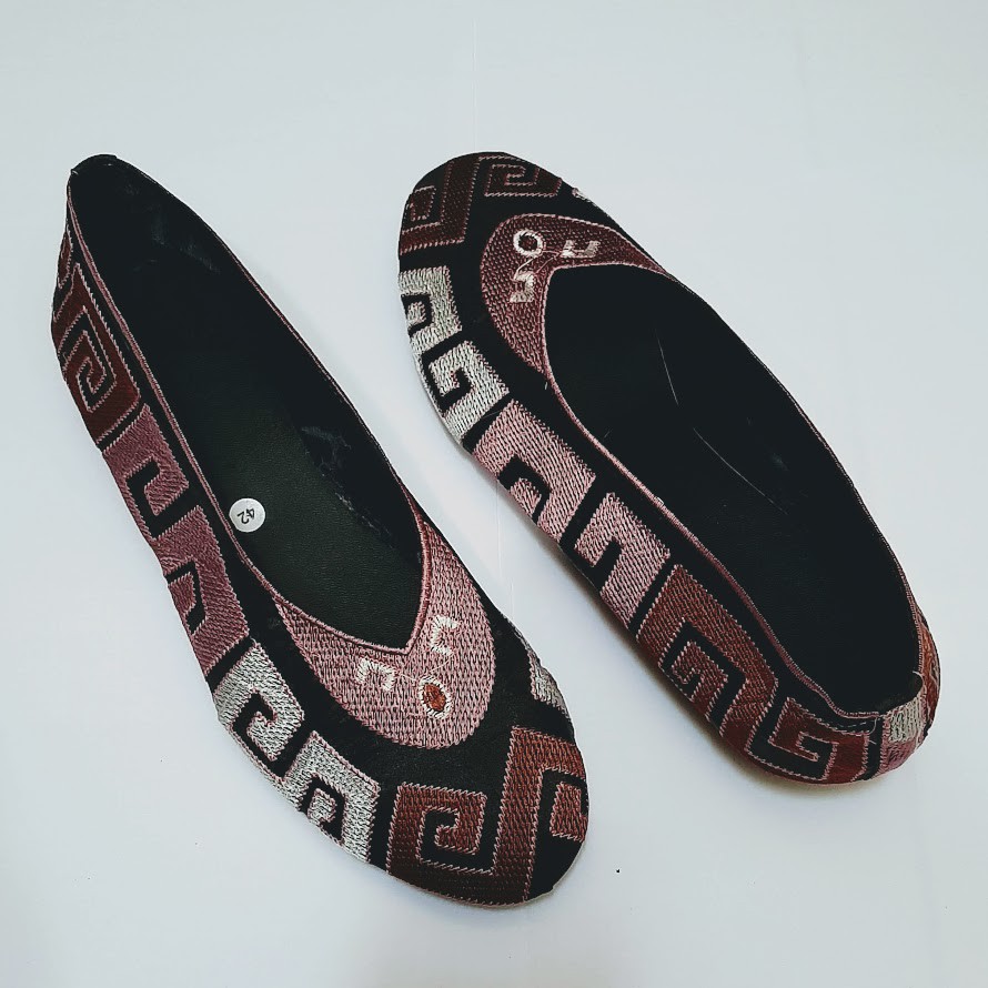 etnik fashion sepatu wanita slip on flat bordir murah terbaru kwaci fnta