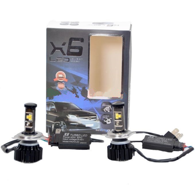 Lampu depan LED X6 H4 2 Warna 6000K / 4300K