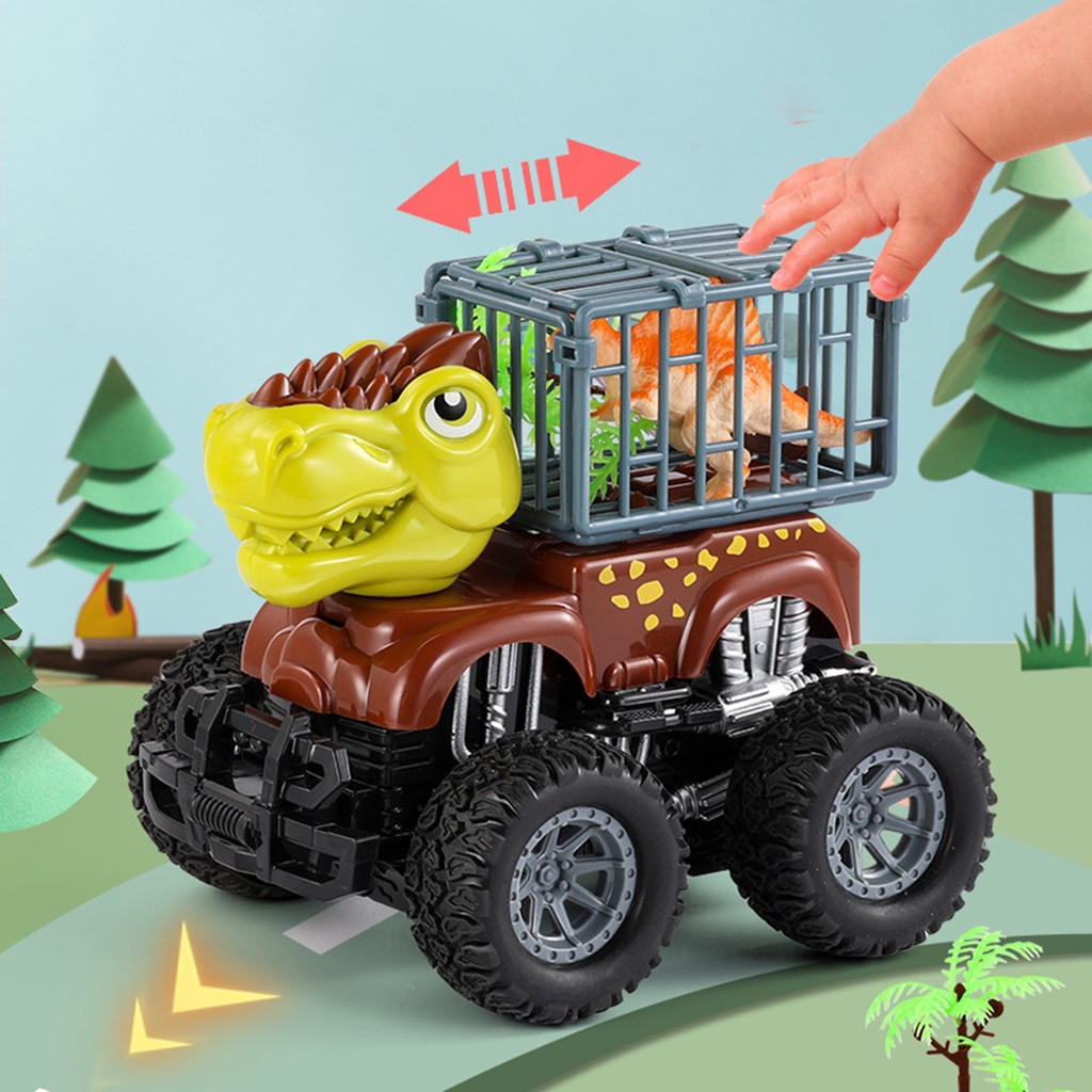 (Predolo1) Mainan Mobil Truk Pengangkut Dinosaurus Untuk Anak Laki-Laki / Perempuan