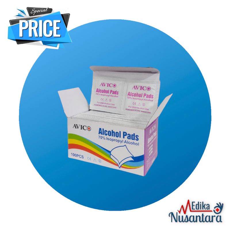 Avico Alcohol Pads isi 100 Tissue Alkohol Kapas Alkohol Avico isi 100 Pc
