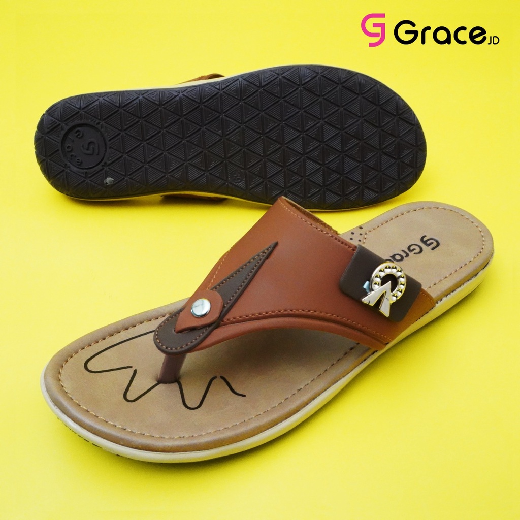 GRACE [ANITA 102] Sandal Flat Japit Wanita/ Sandal Flat Japit Cewek/ Sendal Jepit Cewek Santai